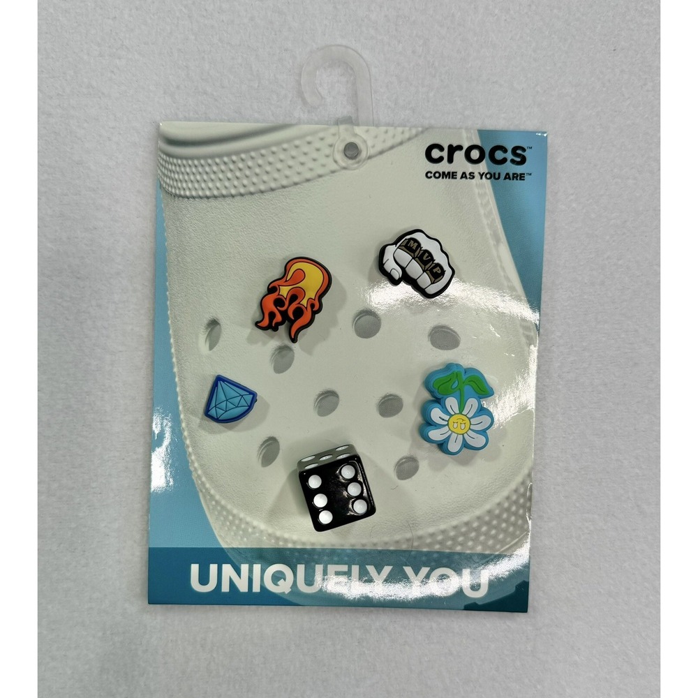 Crocs Jibbitz Charms MVP Knuckles Fire Flower Diamond Dice Set‎